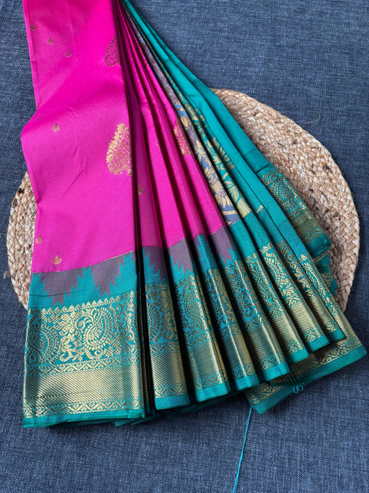 Handwoven Semi Kanjivaram saree for daily wear – authentic Indian cultural saree delivered across UK