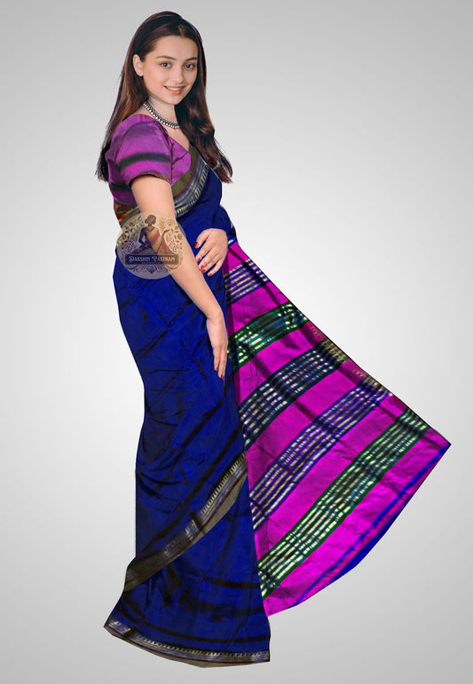 Silk saree side angle – Showcasing intricate border weave