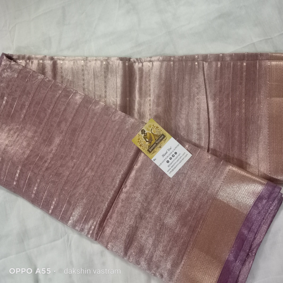 Rear view of Korat Tissue Silk with smooth texture and natural, sophisticated look