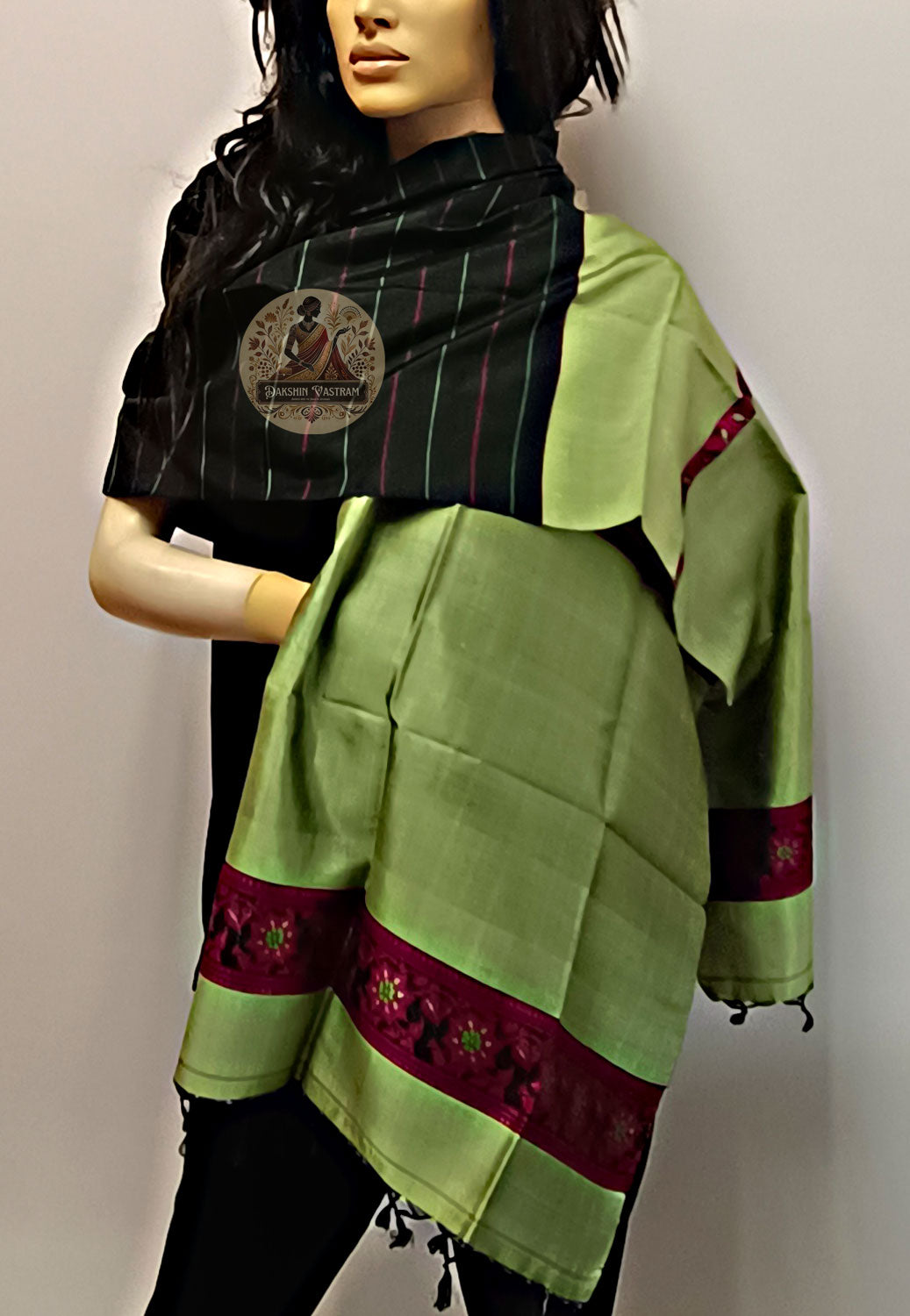Order Premium Silk Stole – Stole with matching outfit display