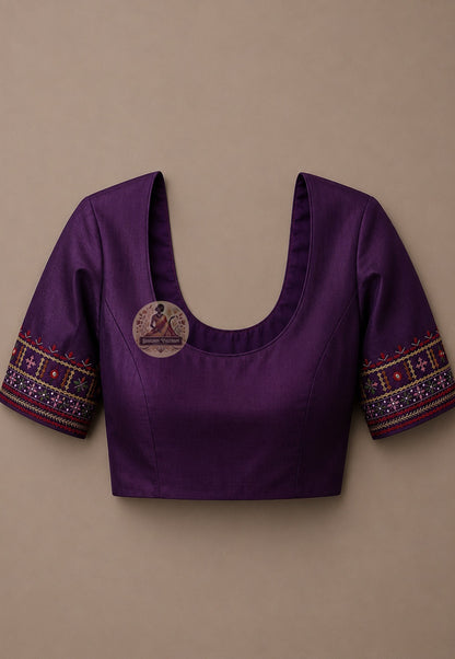 Matching blouse piece included with ivory Bishnupur Kantha Silk Saree lotus peacock kantha stitch bridal trousseau Karva Chauth Bishnupur