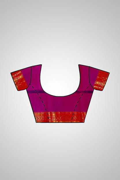 Buy Handloom Pure Silk Saree – Saree with blouse view