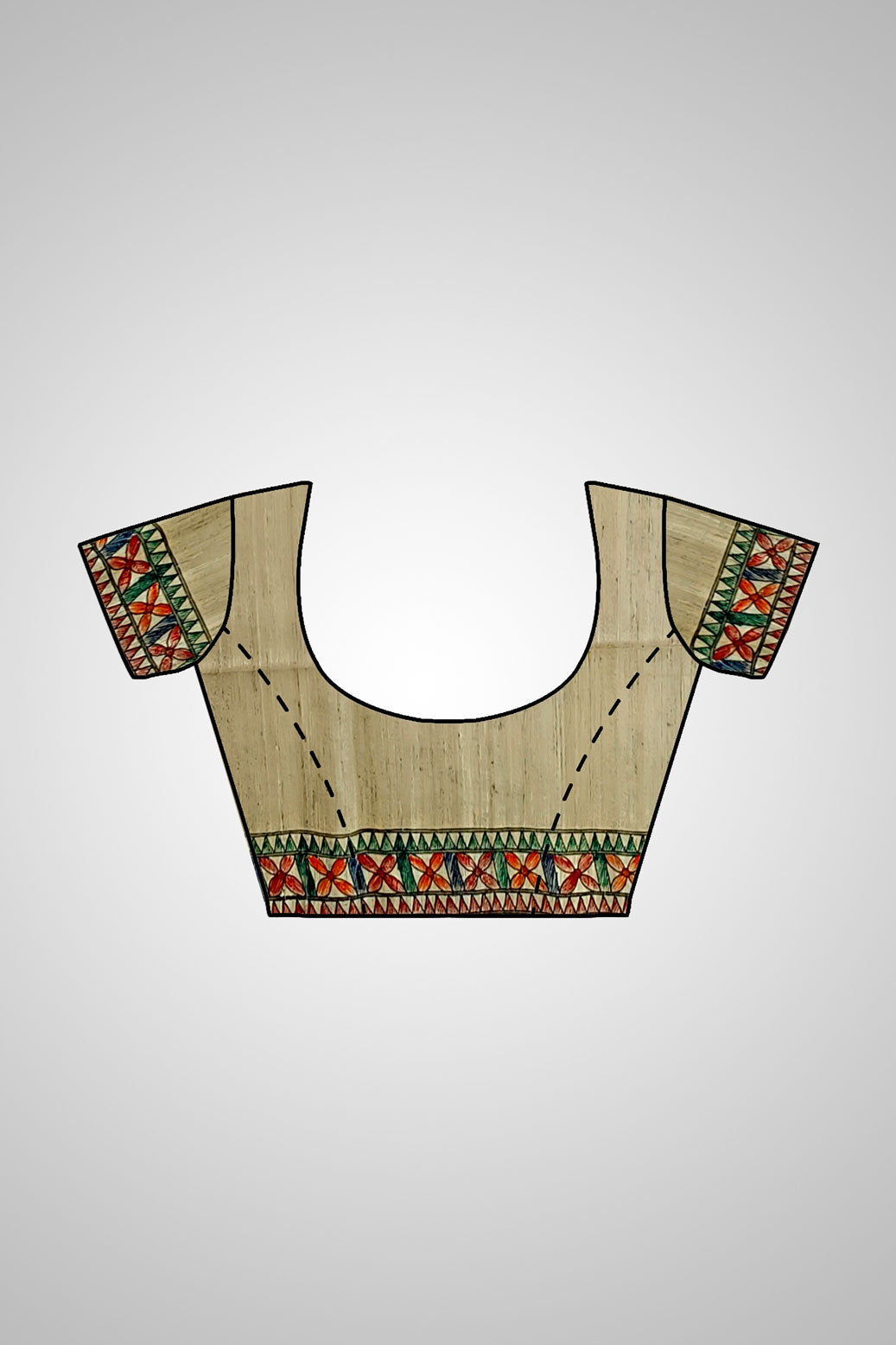Buy Indian Ghicha Saree online – Saree with blouse styling view