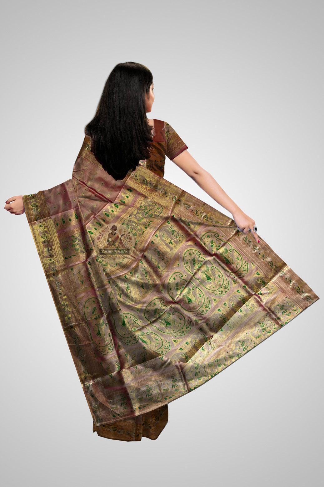 Dakshin Vastram Swarnachari Pure Silk Saree – ethically handloom, zero machine weave, delivered to Hyderabad and Bengaluru