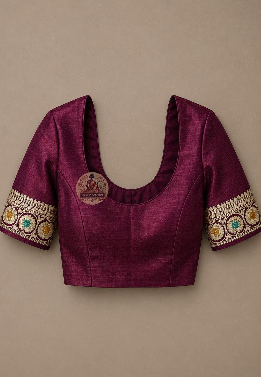 Matching blouse piece included with Bishnupur Baluchari heirloom pure silk saree, handwoven and pre-matched in West Bengal