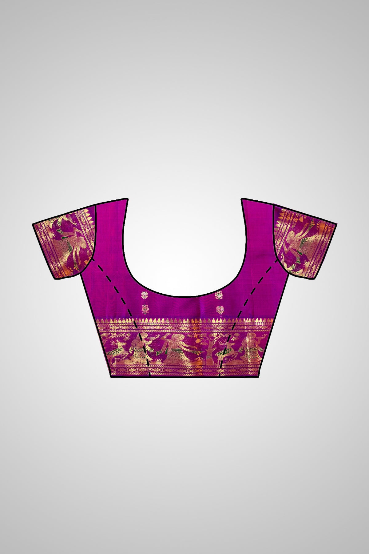 Buy Swarnachari Saree online – Saree with stitched blouse view