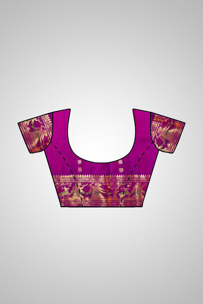 Buy Swarnachari Saree online – Saree with stitched blouse view