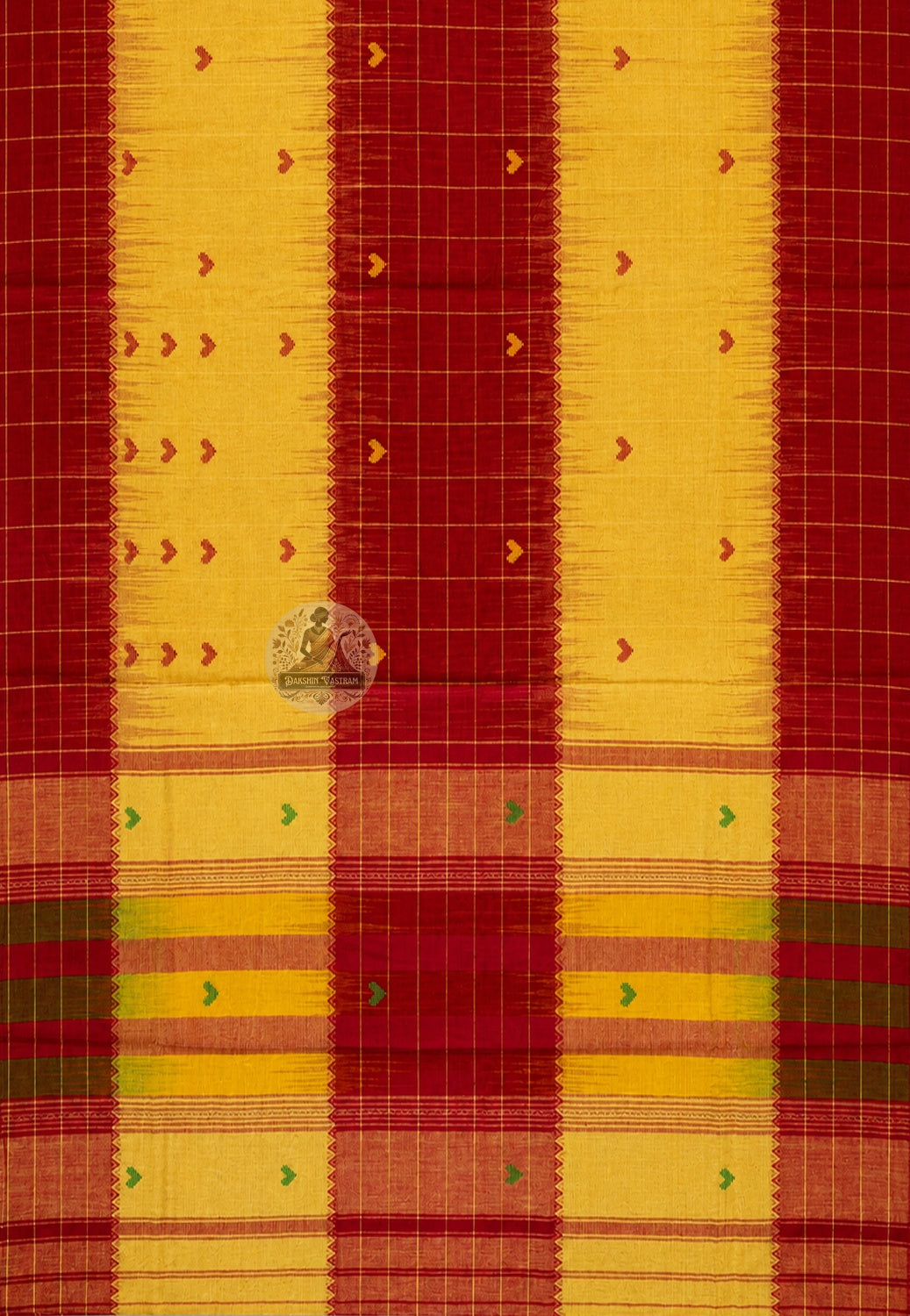 Close-up of pure cotton handloom weave showing fine breathable texture and natural thread work, crafted for comfortable travel and festive wear across India