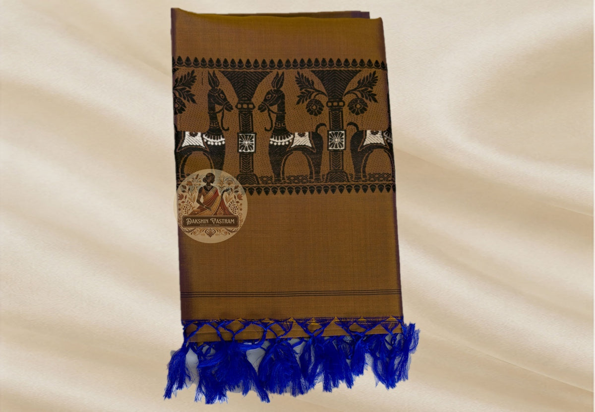 Dakshin Vastram gift-packaged Baluchari silk stole – premium Indian textile gift for Diwali and weddings across Nottingham, Coventry and the UK