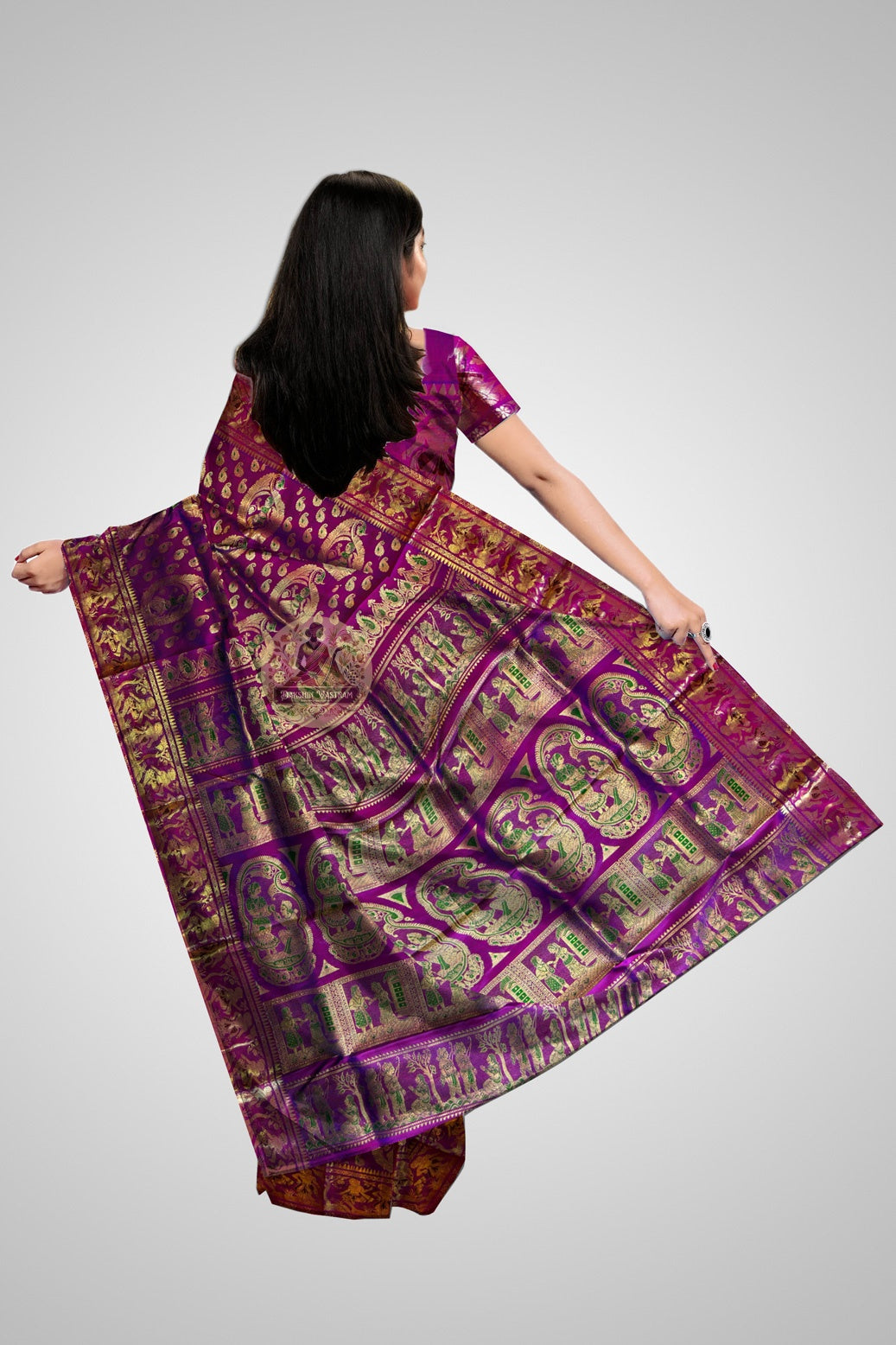 Dakshin Vastram Swarnachari Pure Silk Saree – one-of-a-kind handloom gift, shipped to Hyderabad and Bengaluru
