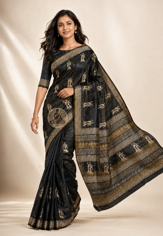  wild silk fall, ideal for Dussehra celebrations in Mysuru and Navratri aarti evenings in Ahmedabad