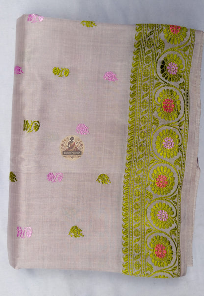 Full flat-lay of Baluchari Pure Silk Saree with matching blouse piece Kurukshetra dawn narrative collector Bishnupur Bengal