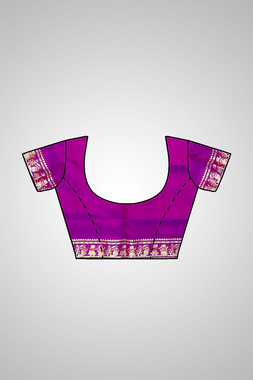 Buy Purple Baluchari Saree online – Purple Baluchari Saree pallu view