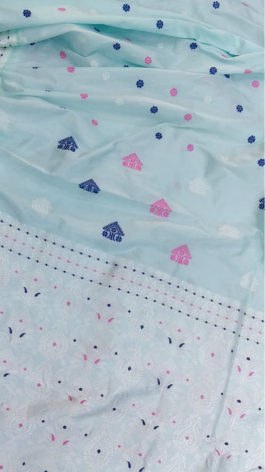 Buy Assam Silk Saree online – front view of Mulberry silk saree
