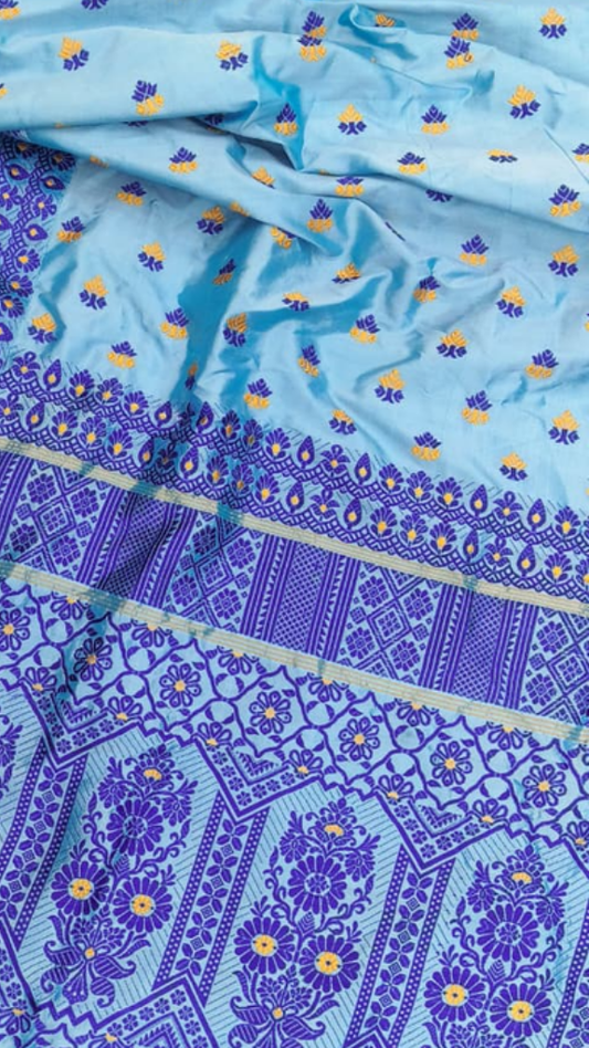 Buy Assam Mulberry Silk Saree online – Traditional saree front view