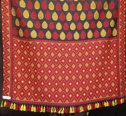 Buy Raw Assam Silk Saree – Rear angle with elegant drape