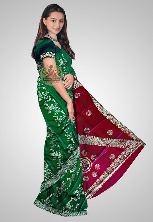 Buy Pure Katan Silk Saree online – Katan Silk Saree side view