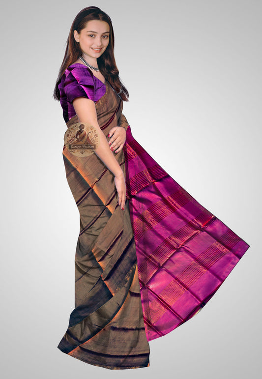 Shop Silk Saree online – Side view highlighting rich fabric flow
