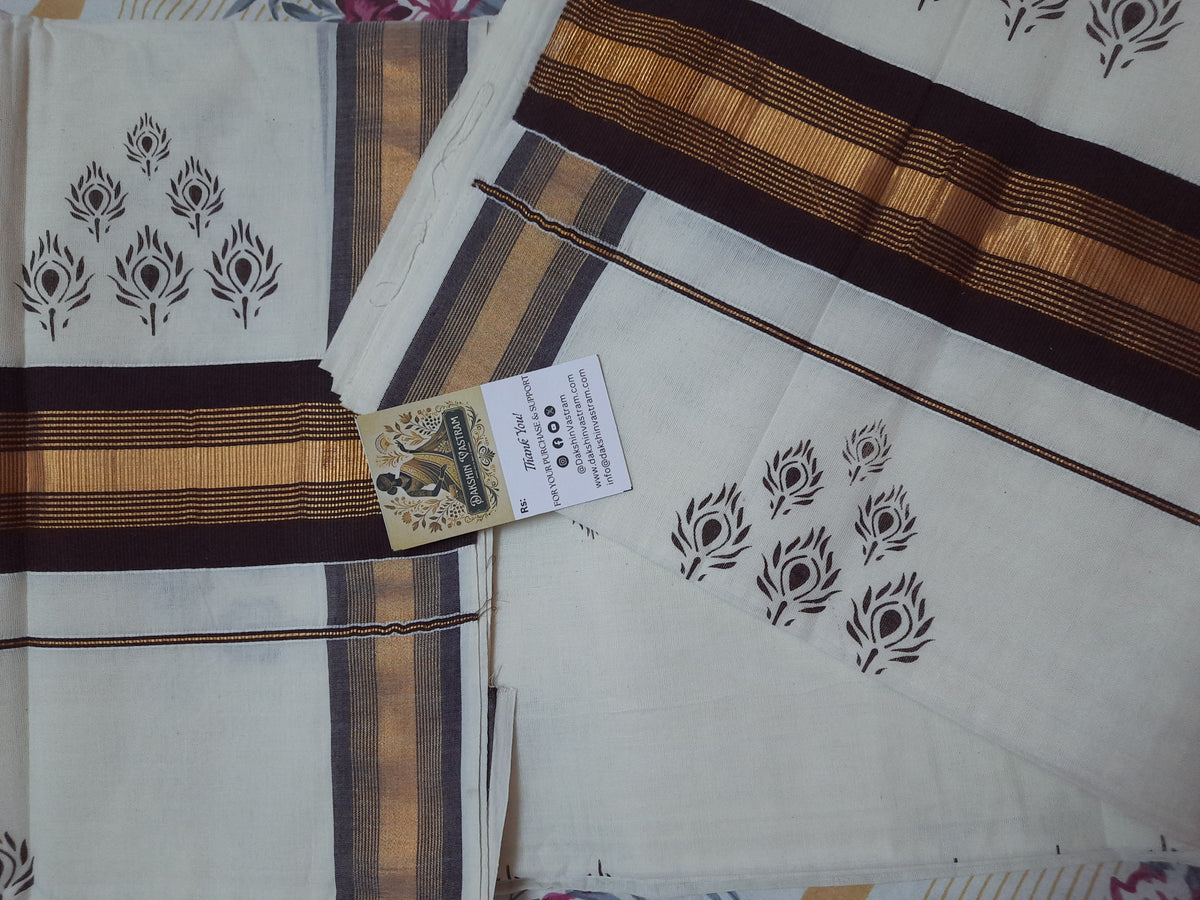 Kasavu Saree  | Cotton Colour Kasavu offers a luxurious and sustainable option for your wardrobe
