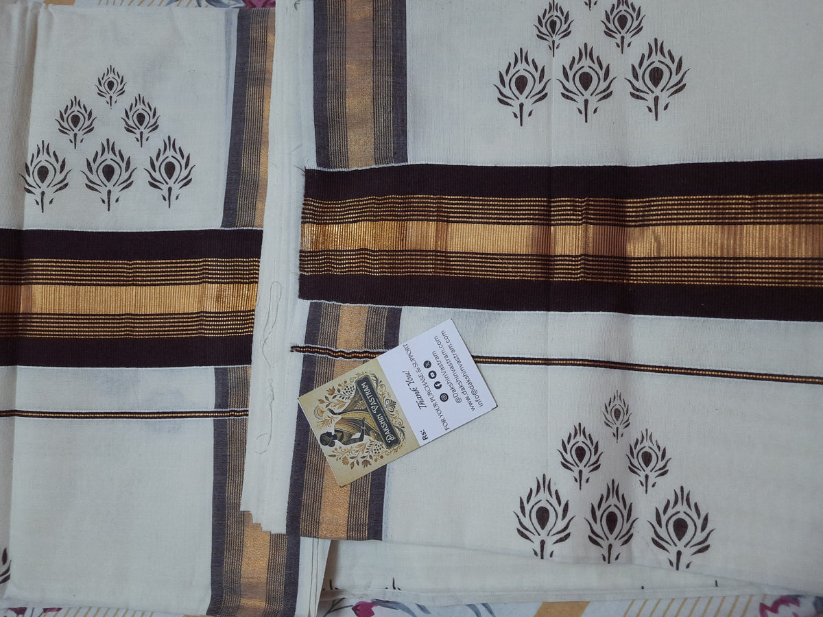 Kasavu Saree  | Cotton Colour Kasavu offers a luxurious and sustainable option for your wardrobe