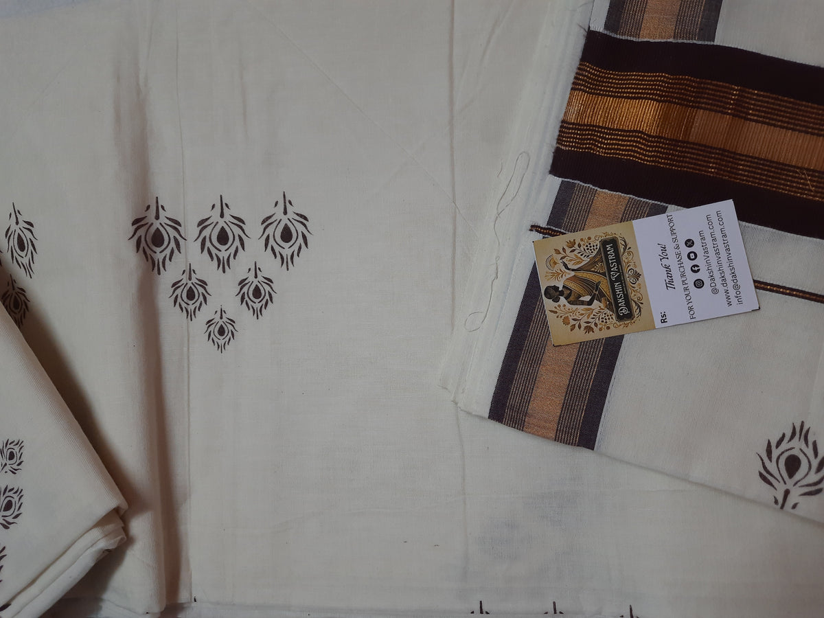 Kasavu Saree  | Cotton Colour Kasavu offers a luxurious and sustainable option for your wardrobe