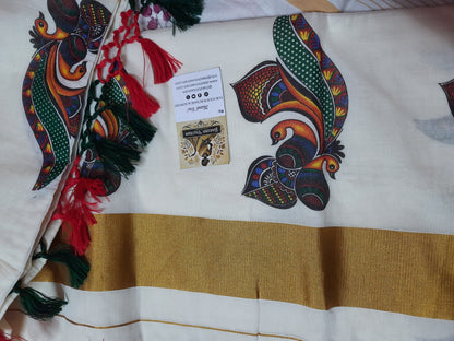 Kasavu Saree | This Kasavu saree is expertly crafted with organic pure cotton for a natural touch and superior quality
