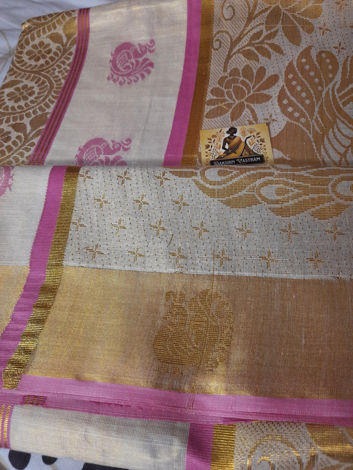 Kasavu Saree | Crafted with organic cotton, the Kasavu Saree is a stunning and eco-friendly choice