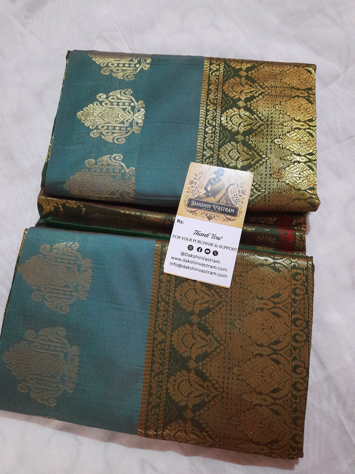 Side view of Semi Silk Saree highlighting natural draping and luxurious texture