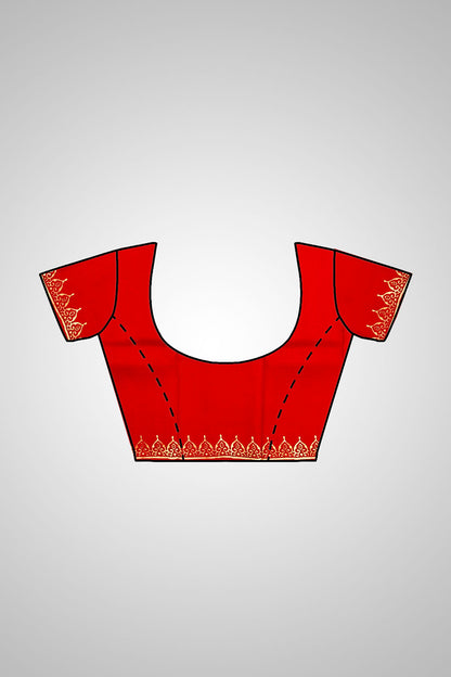 Buy Pure Katan Saree online – Saree with matching blouse look