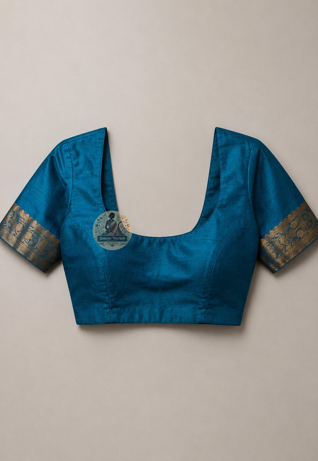 Close-up of blouse piece from Bishnupur Silk Kolakhetra Saree, highlighting the precise geometric Kolakhetra weave and quality of authentic handwoven Bengal silk fabric