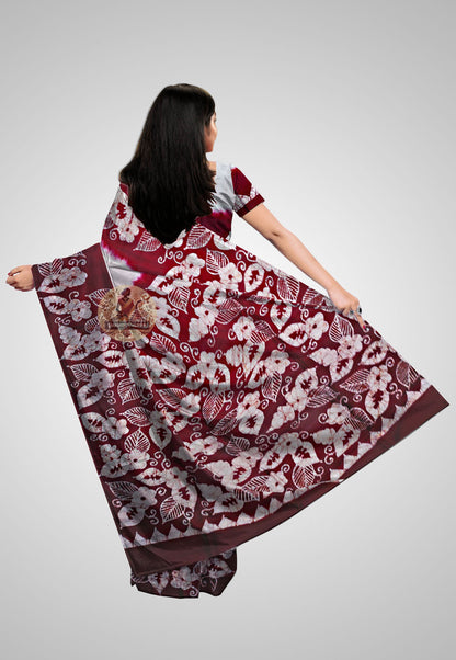 Pure Silk Handloom Saree – Rear image showing pallu artistry