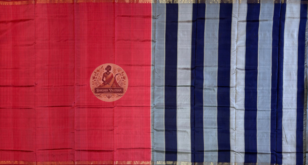 Bishnupuri silk saree flat lay showing pallu design and handwoven motifs – ships to USA