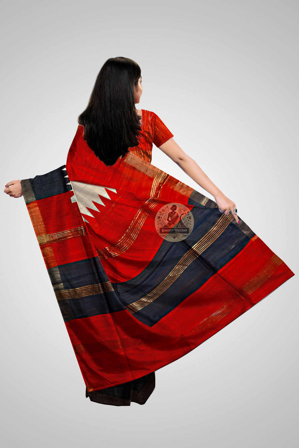 View Tussar Silk Sarees – Rear pallu design of handloom saree
