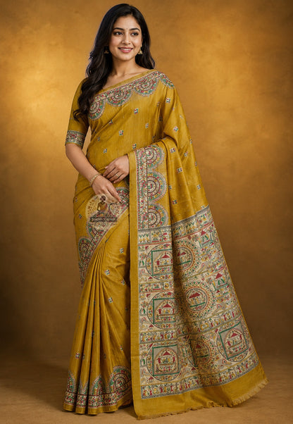 Ghicha Tussar Silk Saree – Where Every Thread Tells a Tale