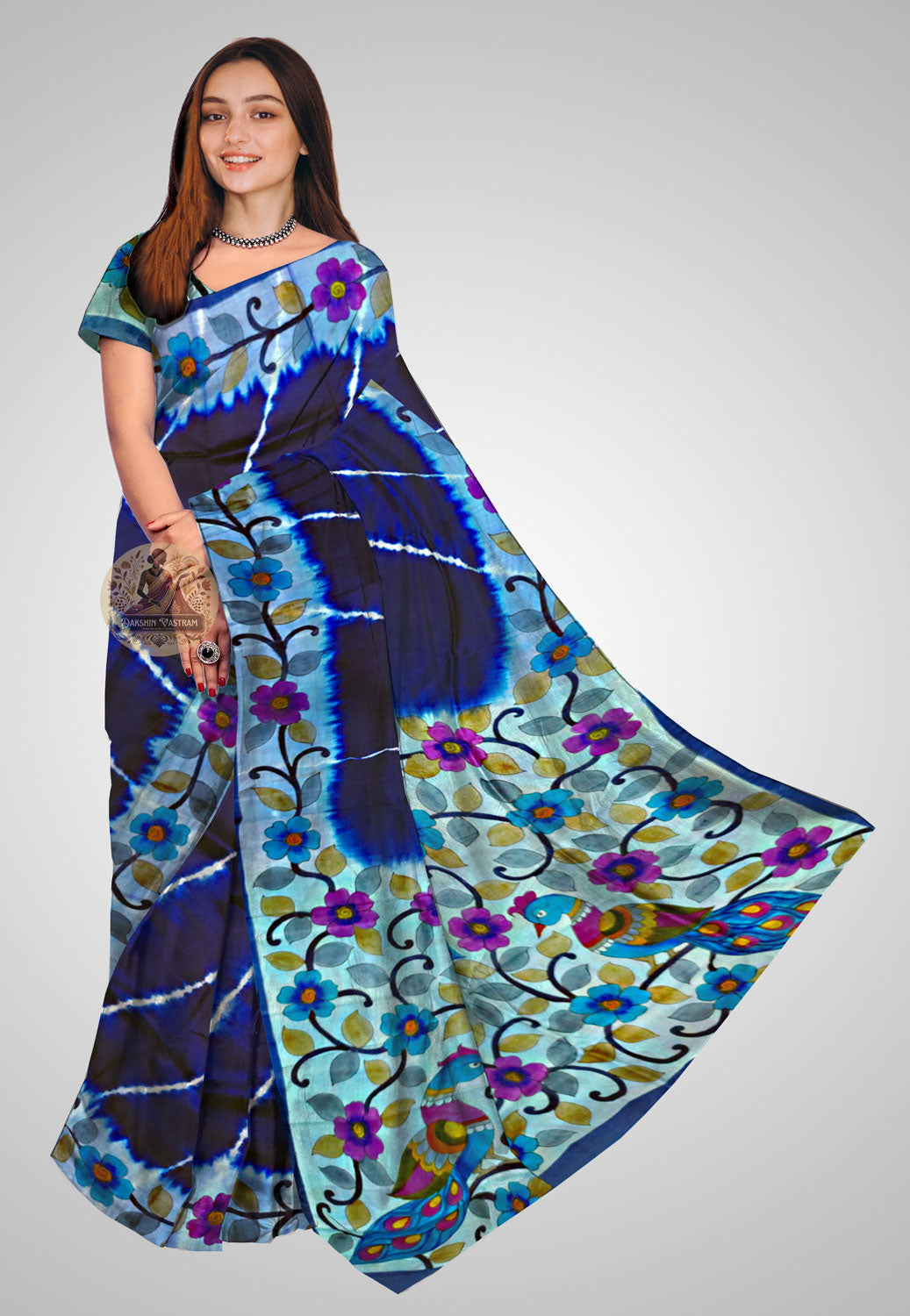 Shop Pure Silk Saree online – Handcrafted saree front view in traditional style