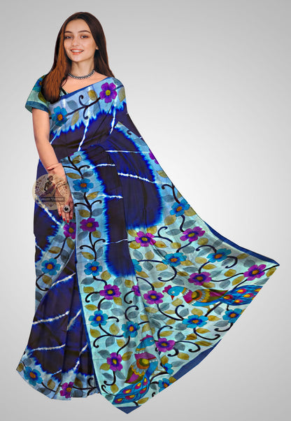 Shop Pure Silk Saree online – Handcrafted saree front view in traditional style