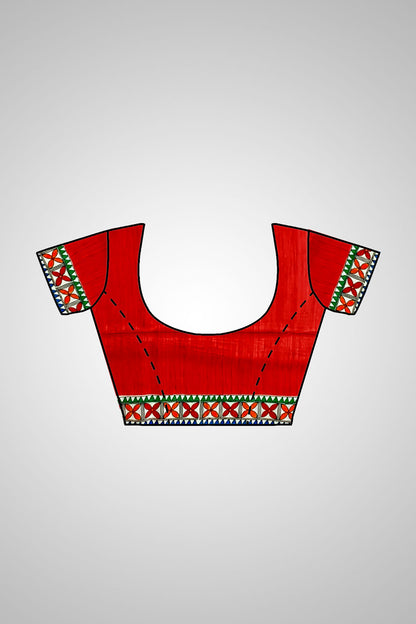Shop Handloom Tussar Saree – Saree and blouse design view