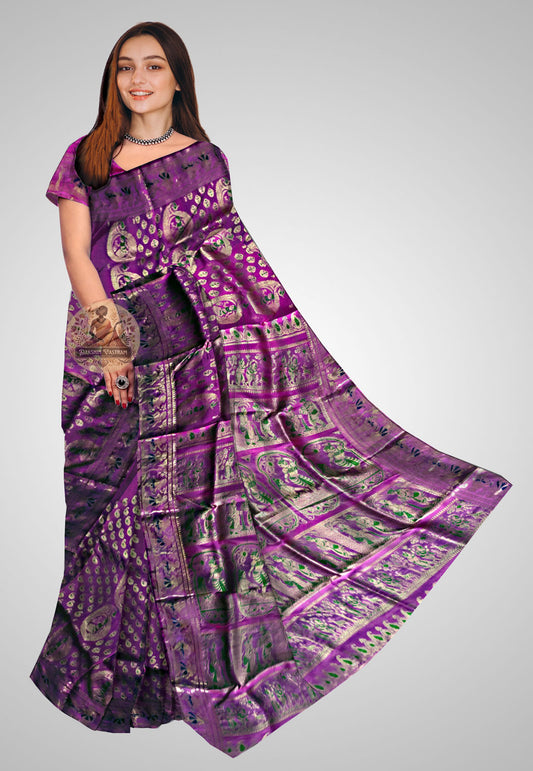 Buy Handloom Swarnachari Pure Silk Saree online – front view