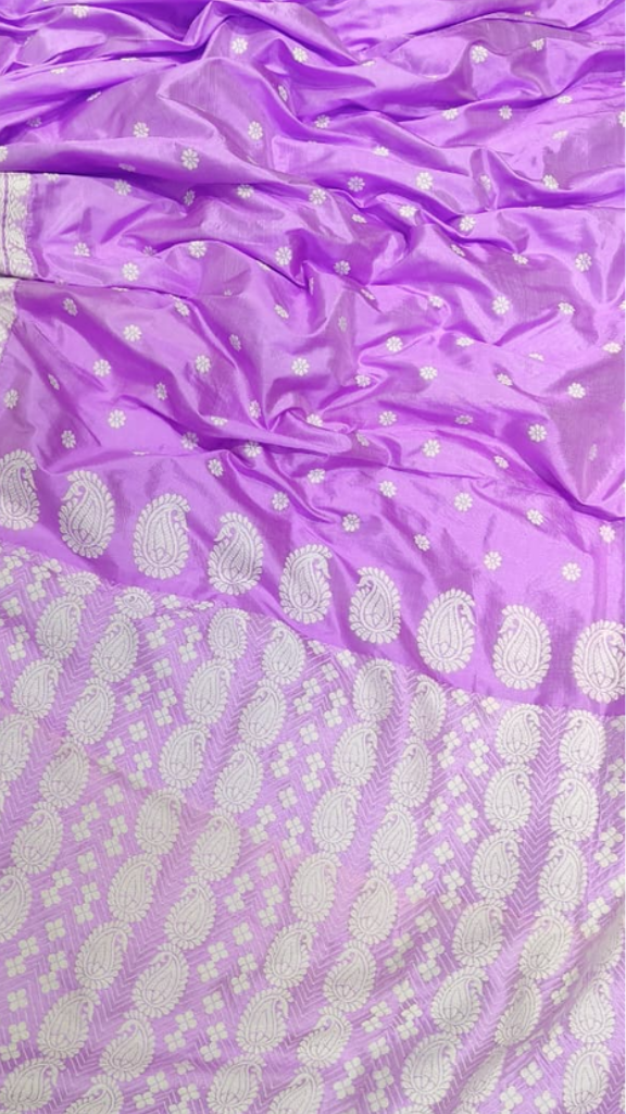 Mulberry silk Assam saree – rear drape elegant fall