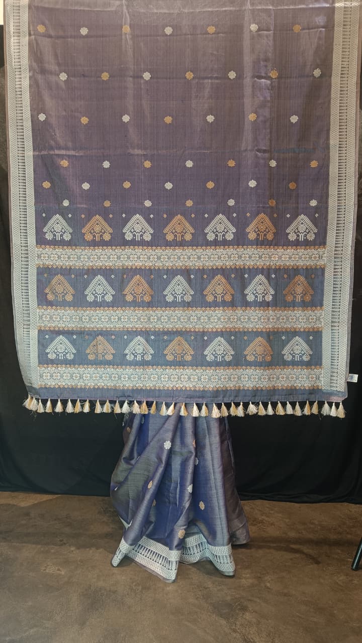 Shop Traditional Silk Saree – View of saree with matching blouse