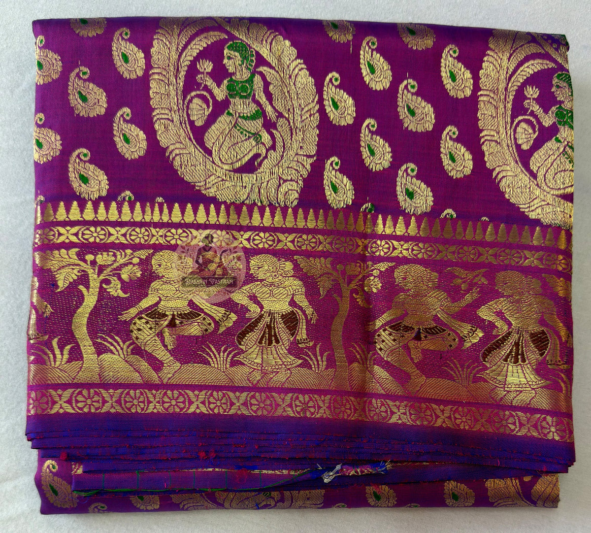 Swarnachari Pure Silk Saree with warm golden glow – milestone birthday gift by Dakshin Vastram