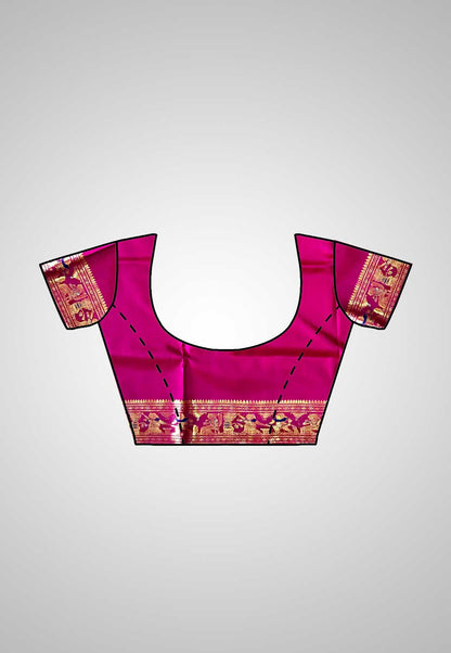 Buy Handloom Swarnachari Pure Silk Saree online – blouse view