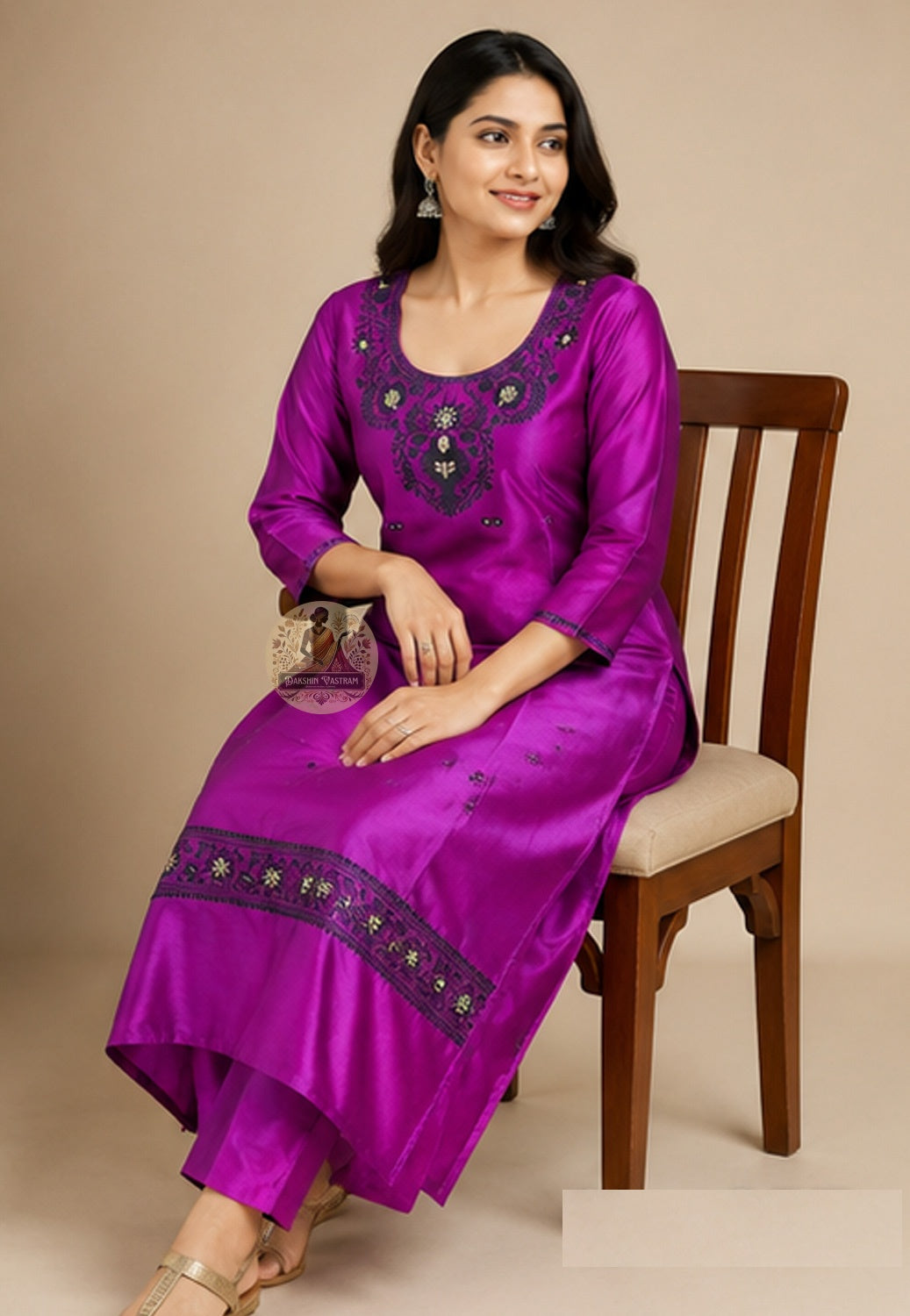 Natural silk sheen and fluid drape of handloom Deep Pink Baluchari Mulberry silk unstitched kurti piece – Dakshin Vastram