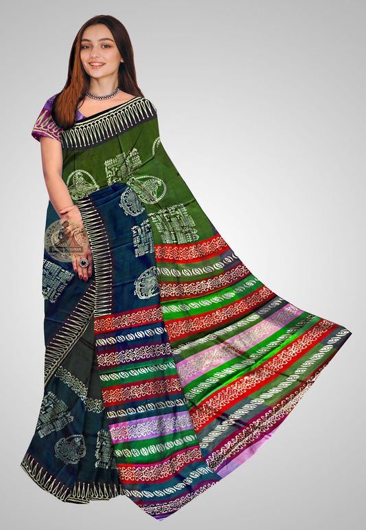 Elegant pure silk saree with graceful fall and texture
