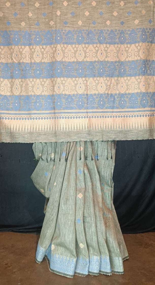 Shop Traditional Silk Saree – View of saree with matching blouse