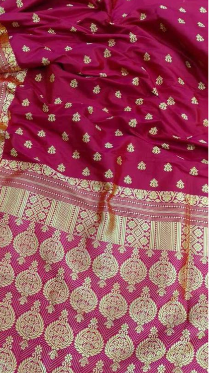Shop Pure Silk Saree online – saree styled with matching blouse