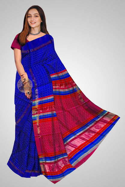 Buy Bishnupur Pure Silk Bindu Booti Saree online – Front view of Mulberry silk saree