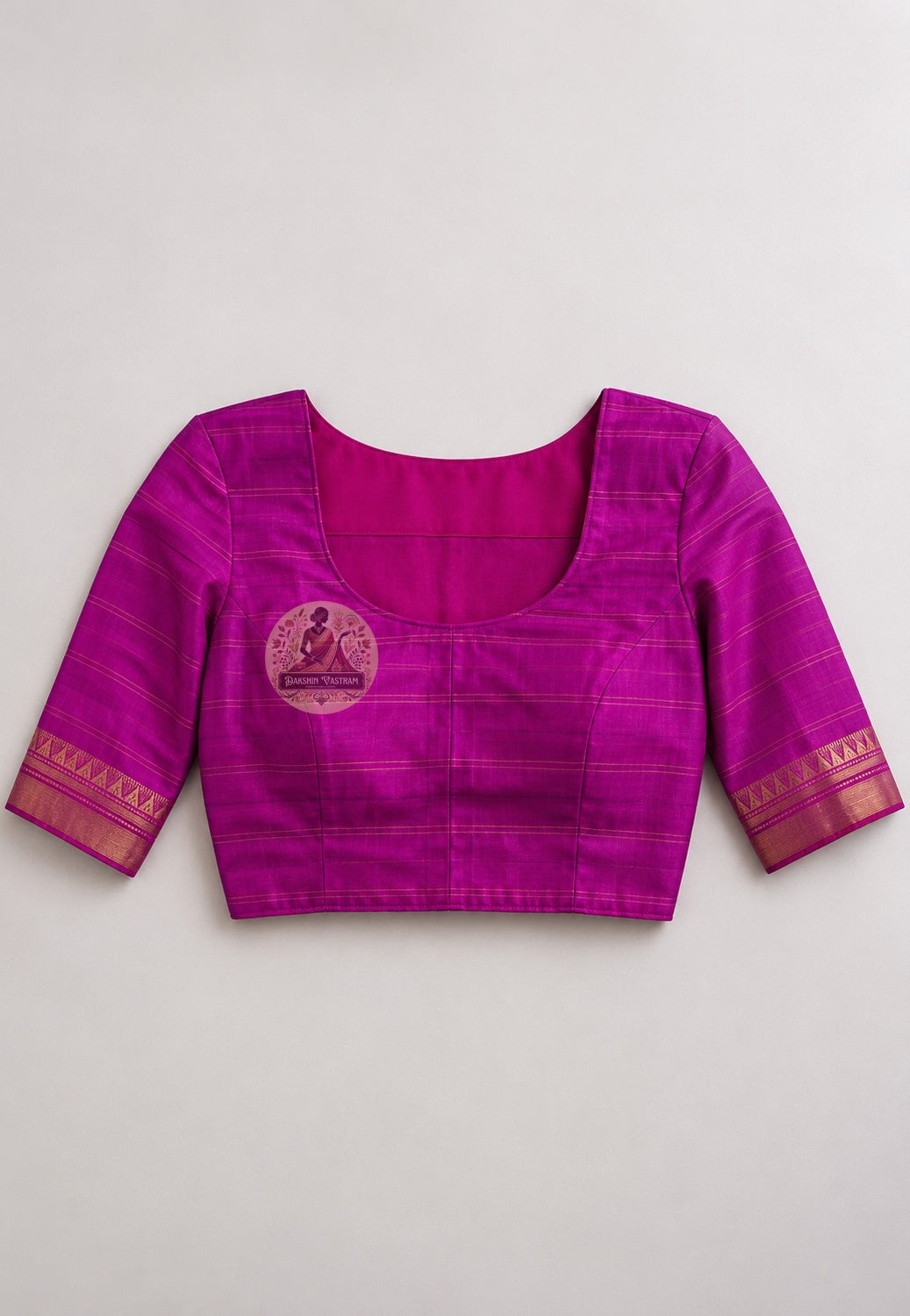 Matching blouse of Bishnupuri pure katan silk saree – handwoven Bengal silk fabric with traditional woven detailing, premium ethnic occasion wear for women