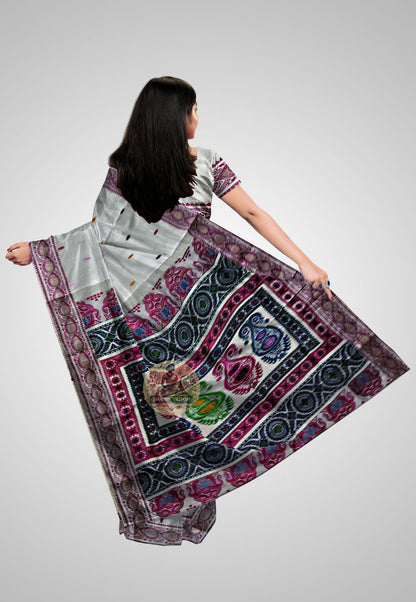 Buy Baluchari Silk Saree online – Heritage Handloom Baluchari Silk rear view