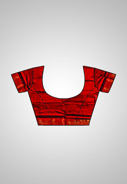Buy Global Pure Silk 4D Saree – Saree with matching blouse set shown